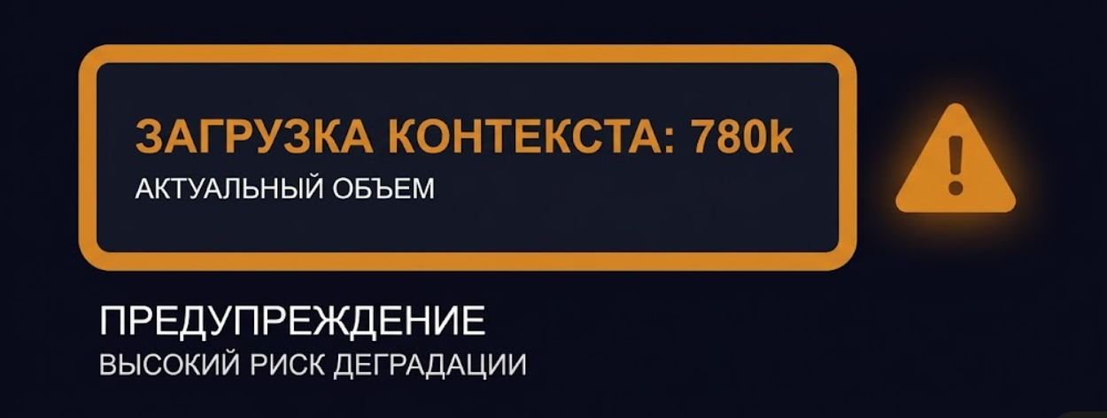 Индикатор контекста в зоне предупреждения